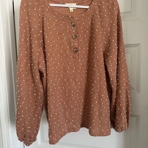 Women's Brown Polka Dot Top